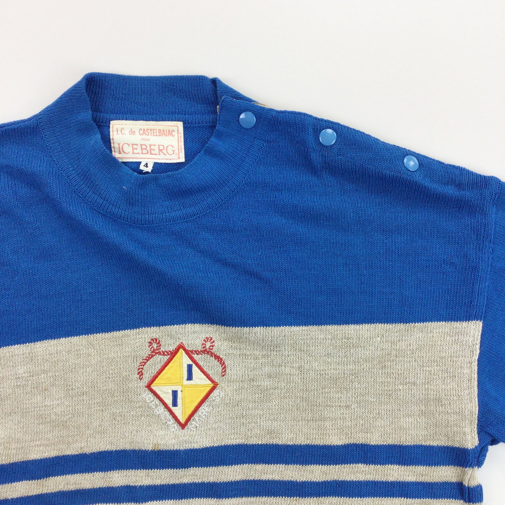 Jc De Castelbajac x Iceberg 80s Sweatshirt - Medium-JCDE Castelbajac-olesstore-vintage-secondhand-shop-austria-österreich