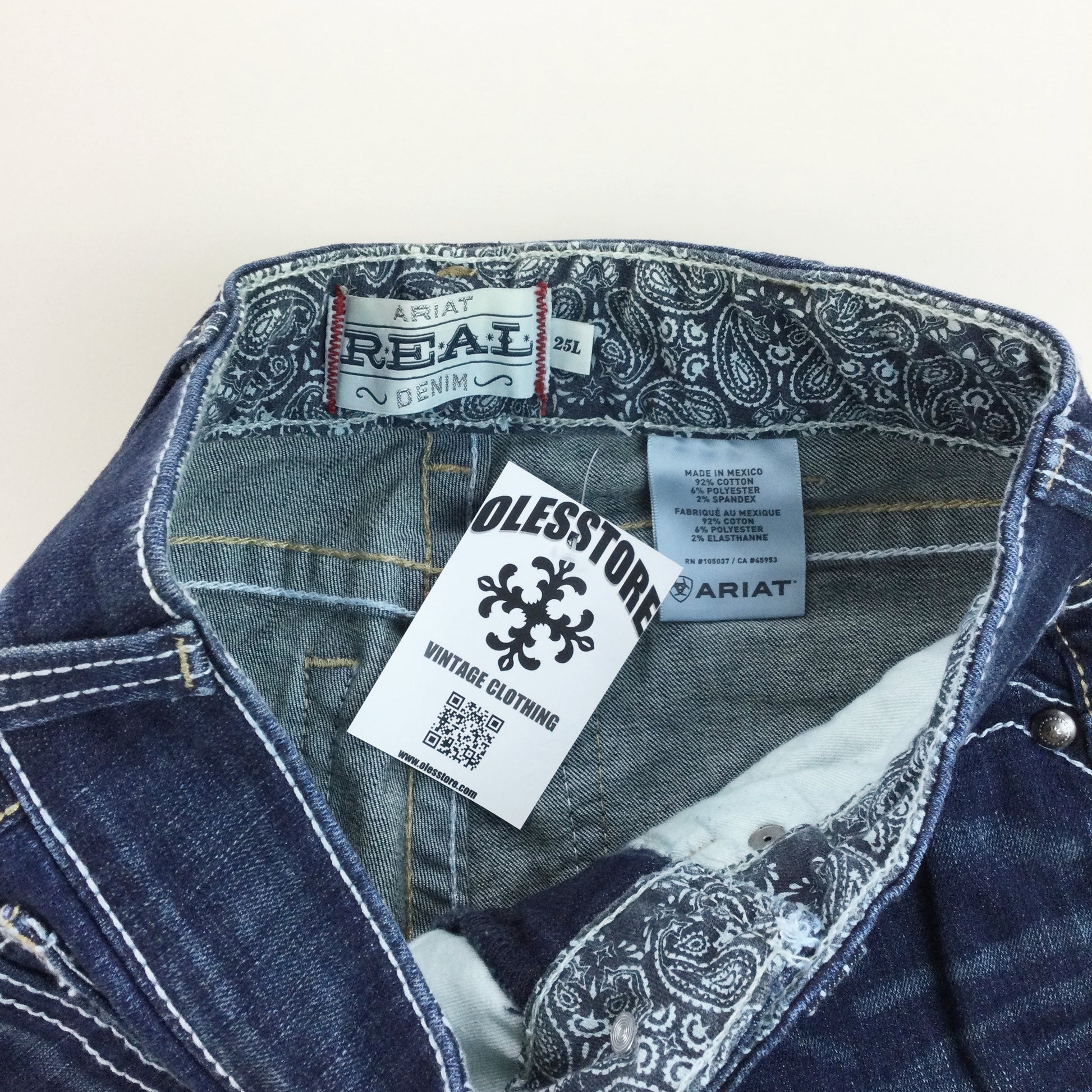 Ariat Real Deadstock 10014022 Denim Jeans - 25L-ARIAT REAL-olesstore-vintage-secondhand-shop-austria-österreich