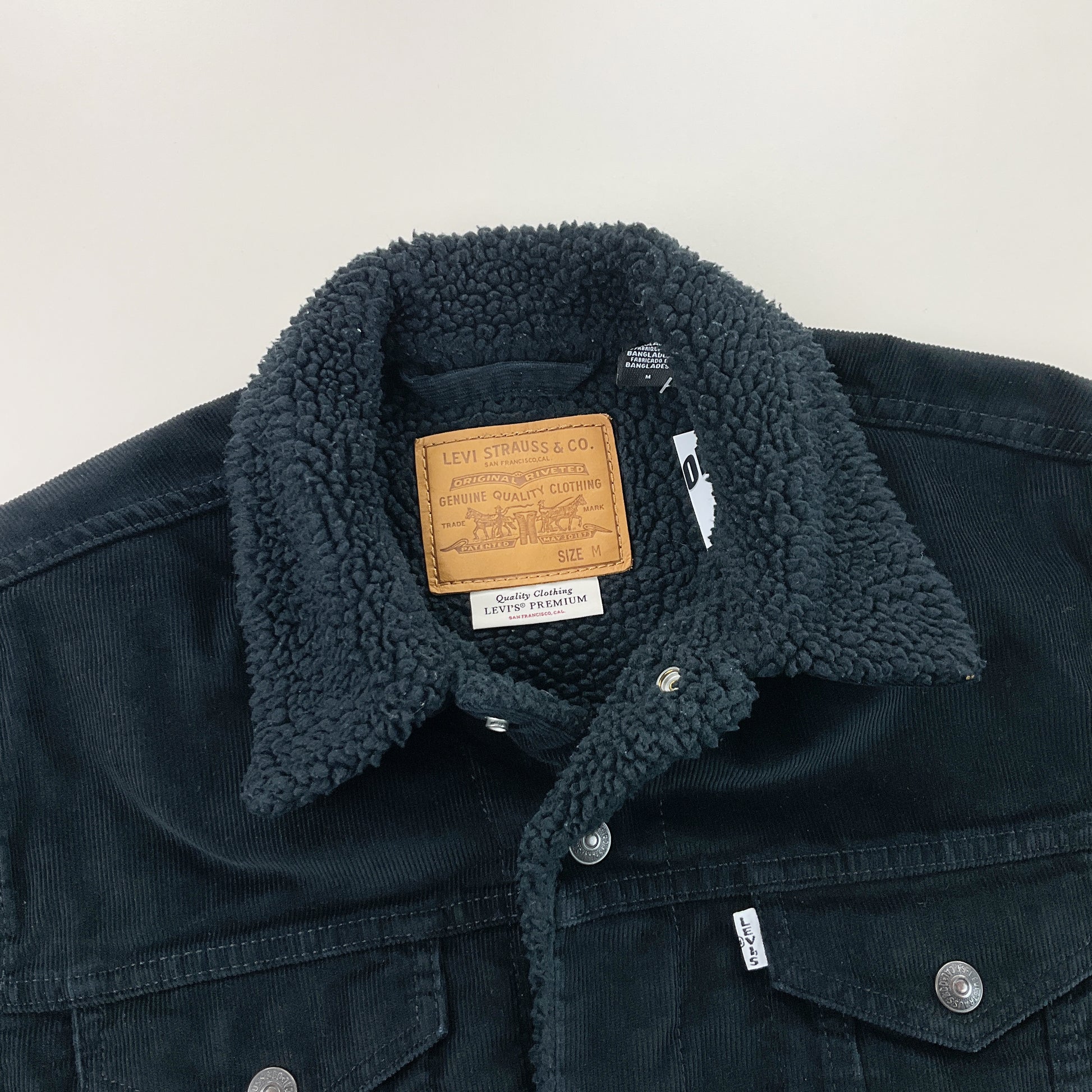 Levi's Denim Sherpa Cord Jacket - Medium-LEVI'S-olesstore-vintage-secondhand-shop-austria-österreich