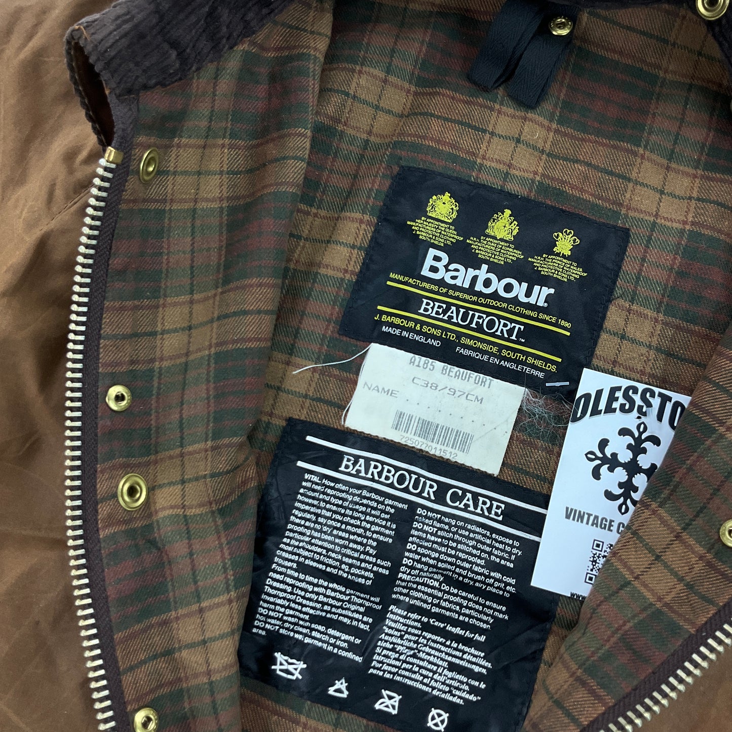 Barbour A185 Bedale Wax Jacket - C38/97cm-BARBOUR-olesstore-vintage-secondhand-shop-austria-österreich