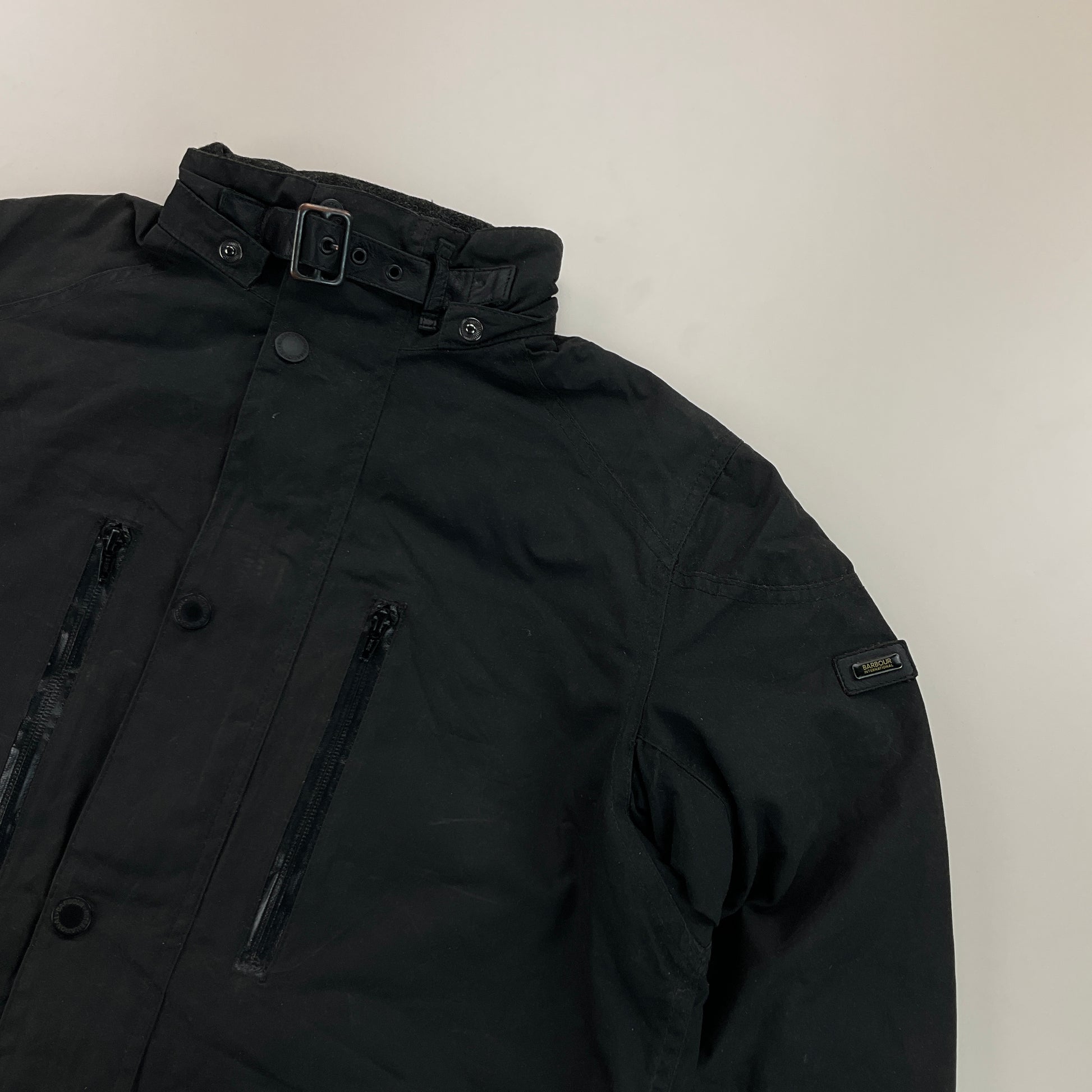 Barbour International Struts Wax Jacket (AW15) - Medium-BARBOUR-olesstore-vintage-secondhand-shop-austria-österreich