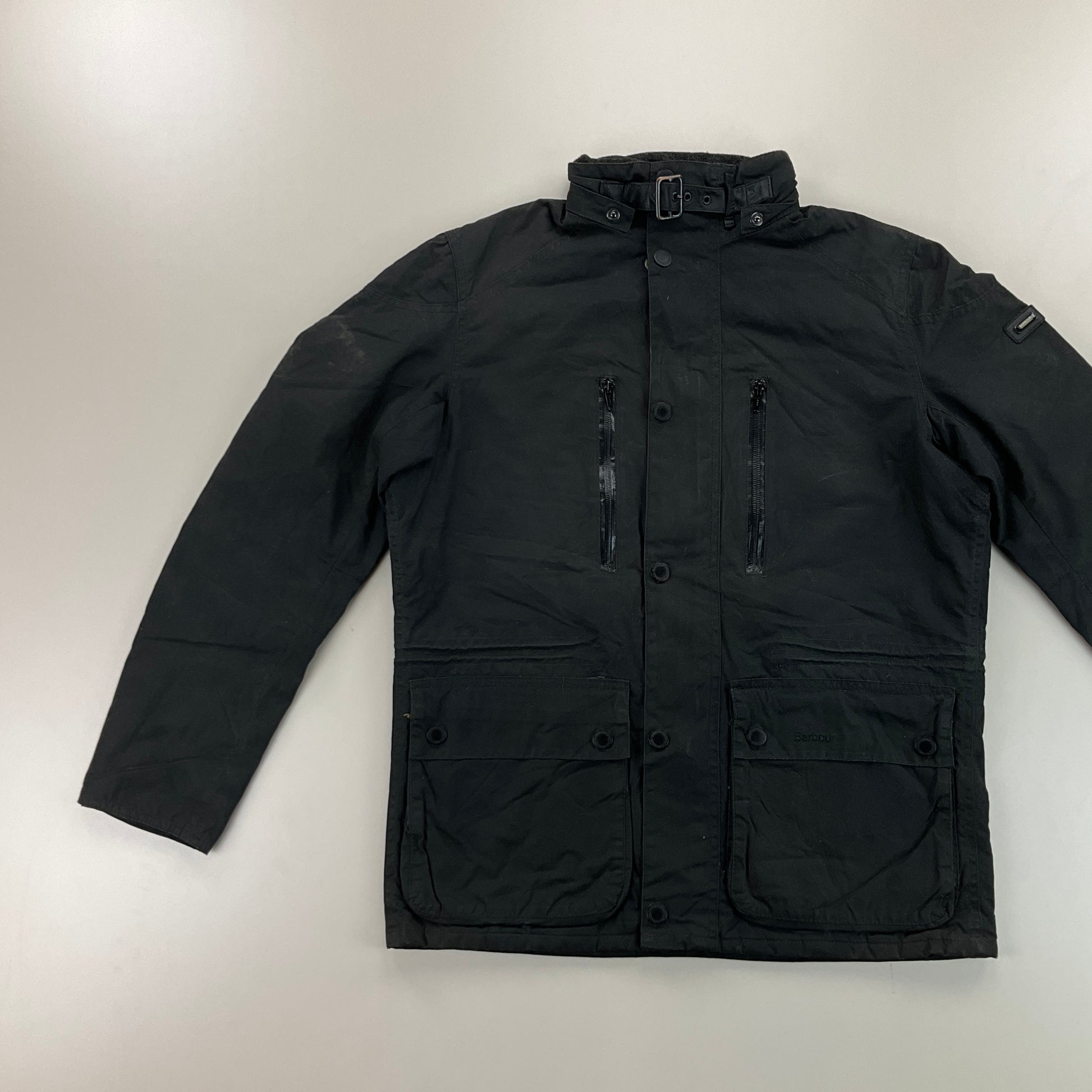 Barbour International Struts Wax Jacket (AW15) - Medium-BARBOUR-olesstore-vintage-secondhand-shop-austria-österreich