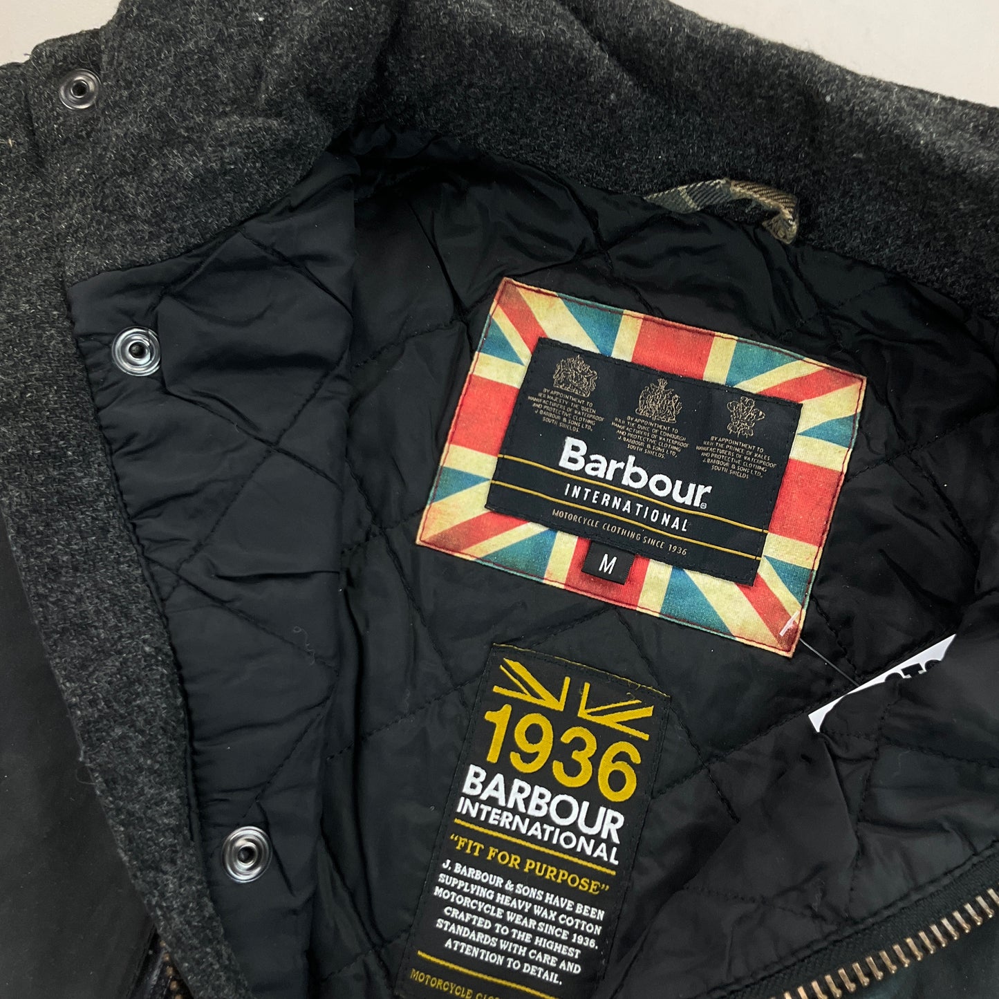 Barbour International Struts Wax Jacket (AW15) - Medium-BARBOUR-olesstore-vintage-secondhand-shop-austria-österreich