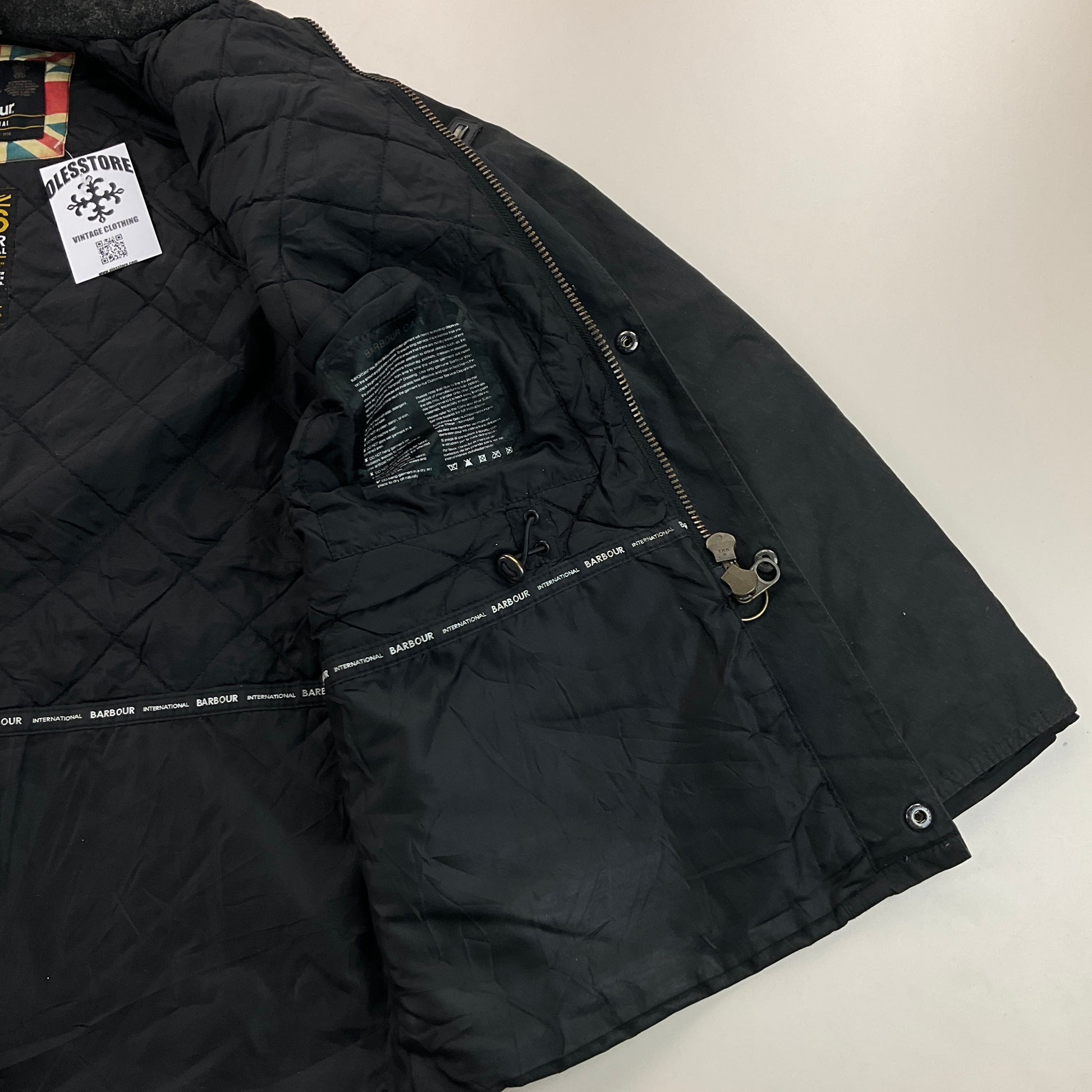 Barbour International Struts Wax Jacket (AW15) - Medium-BARBOUR-olesstore-vintage-secondhand-shop-austria-österreich