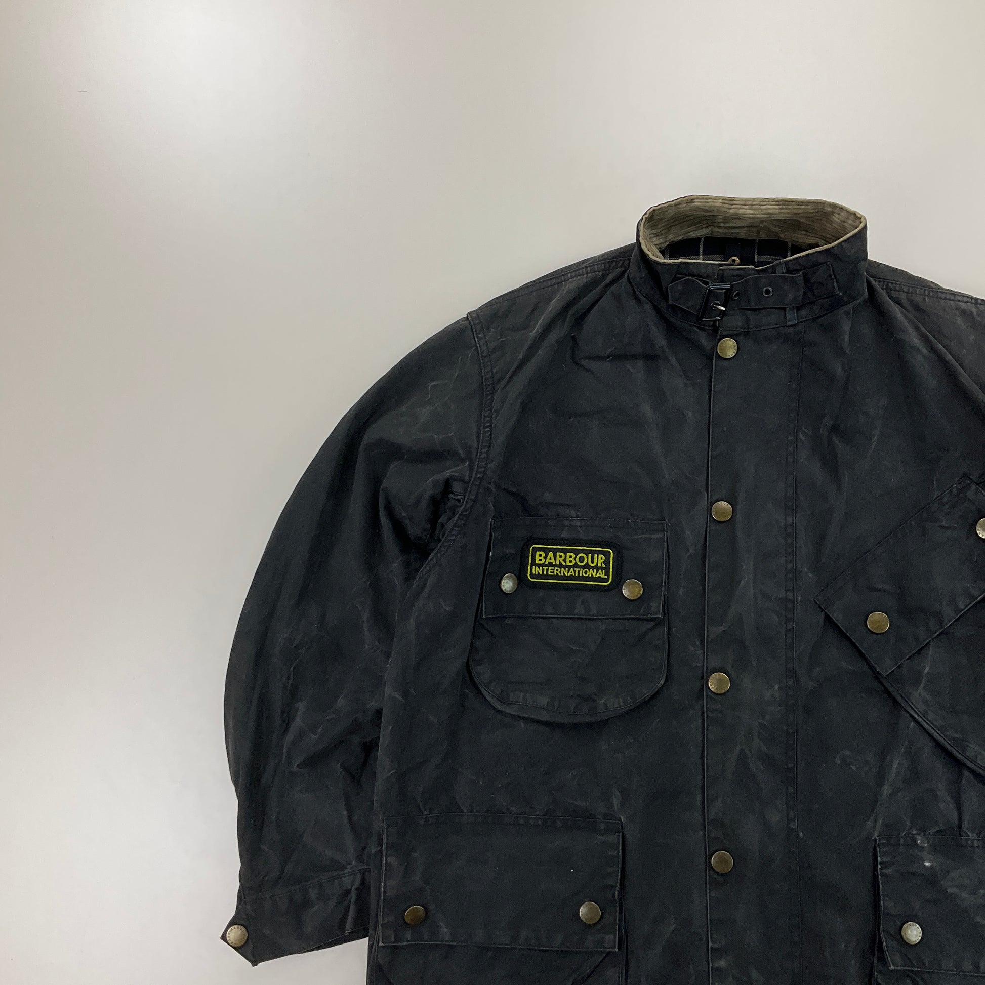 Barbour A7 International Wax Jacket - C44/112cm-BARBOUR-olesstore-vintage-secondhand-shop-austria-österreich