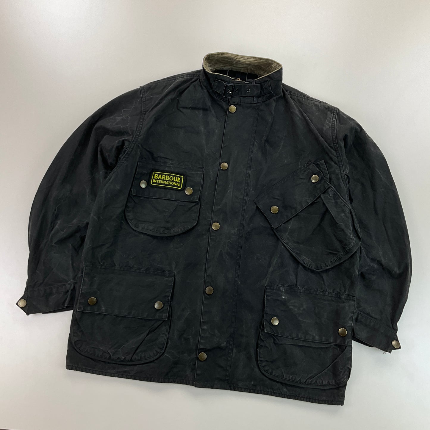 Barbour A7 International Wax Jacket - C44/112cm-BARBOUR-olesstore-vintage-secondhand-shop-austria-österreich