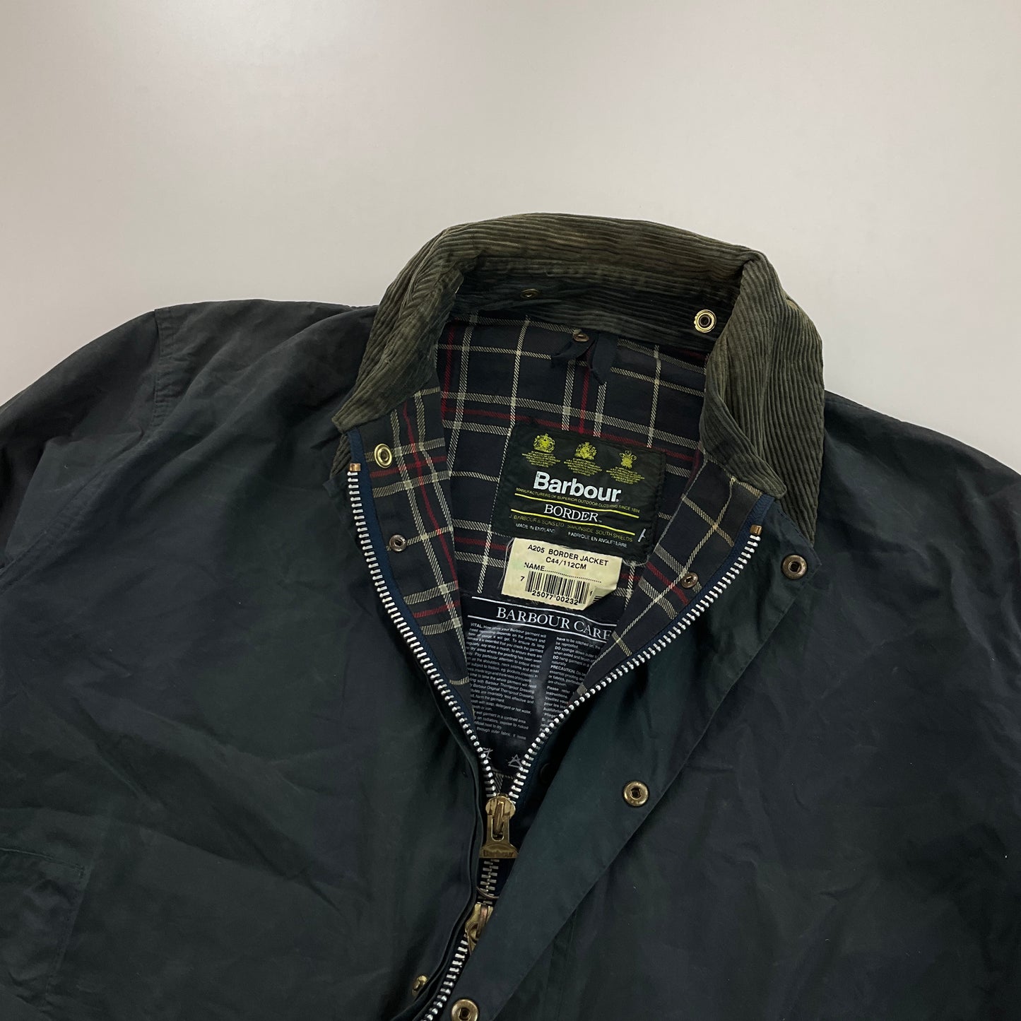 Barbour A205 Border Wax Jacket - C44/112cm-BARBOUR-olesstore-vintage-secondhand-shop-austria-österreich