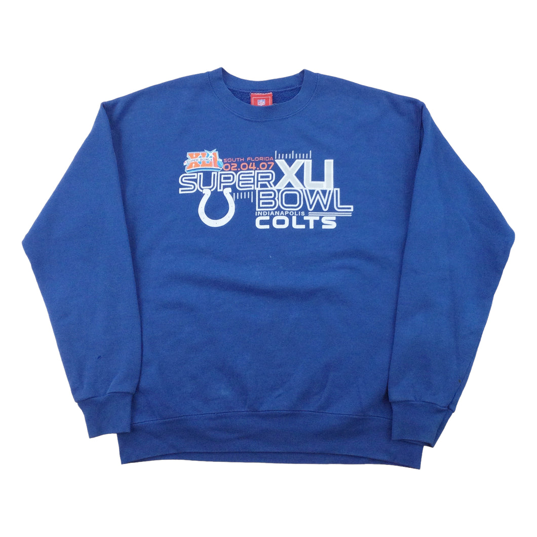 NFL Superbowl 2007 Colts Sweatshirt - Large-NFL-olesstore-vintage-secondhand-shop-austria-österreich