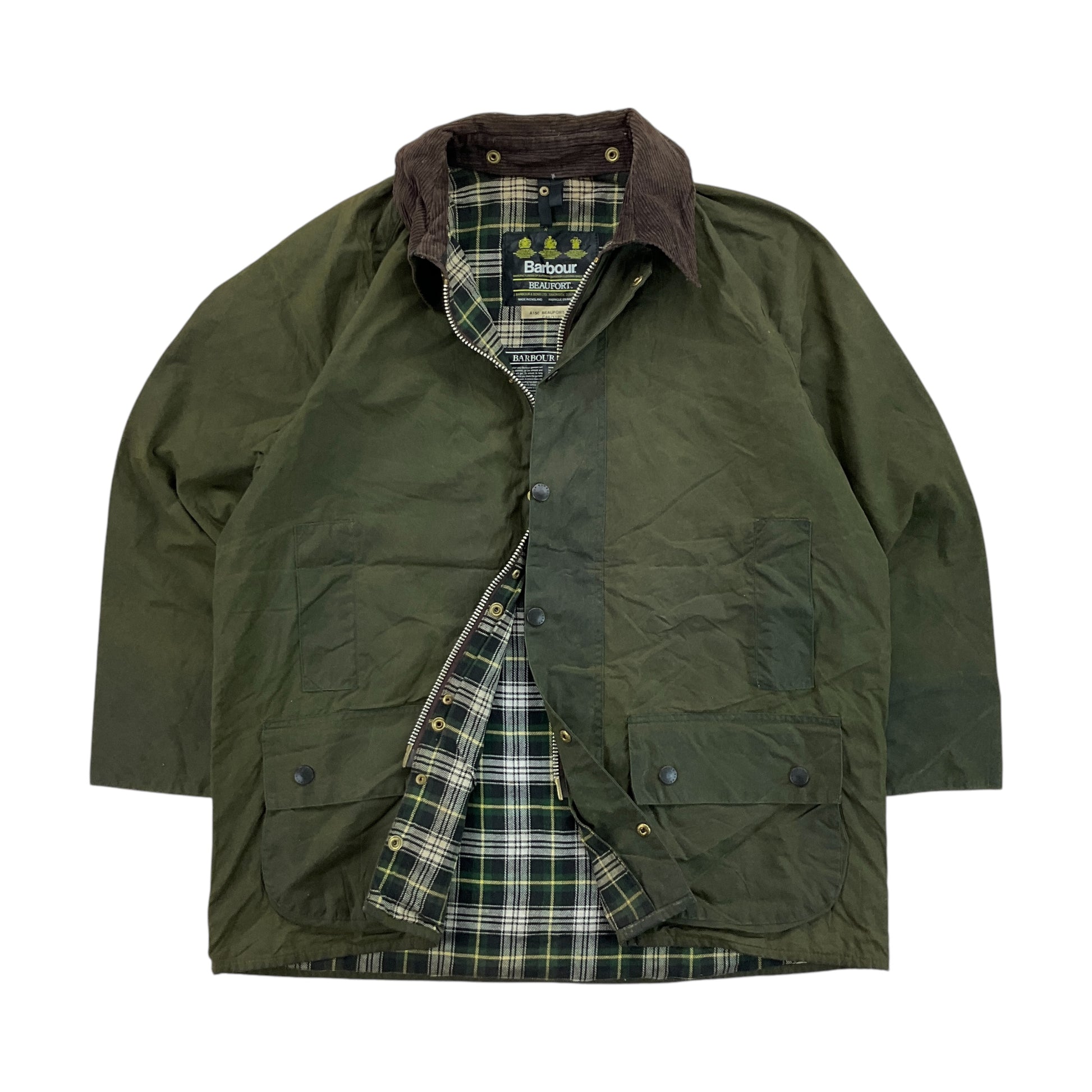 Barbour A150 Beaufort Wax Jacket - C44/112cm-BARBOUR-olesstore-vintage-secondhand-shop-austria-österreich