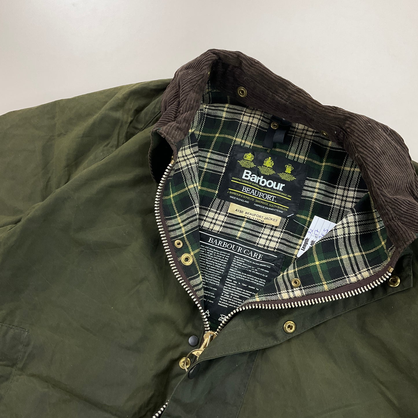 Barbour A150 Beaufort Wax Jacket - C44/112cm-BARBOUR-olesstore-vintage-secondhand-shop-austria-österreich