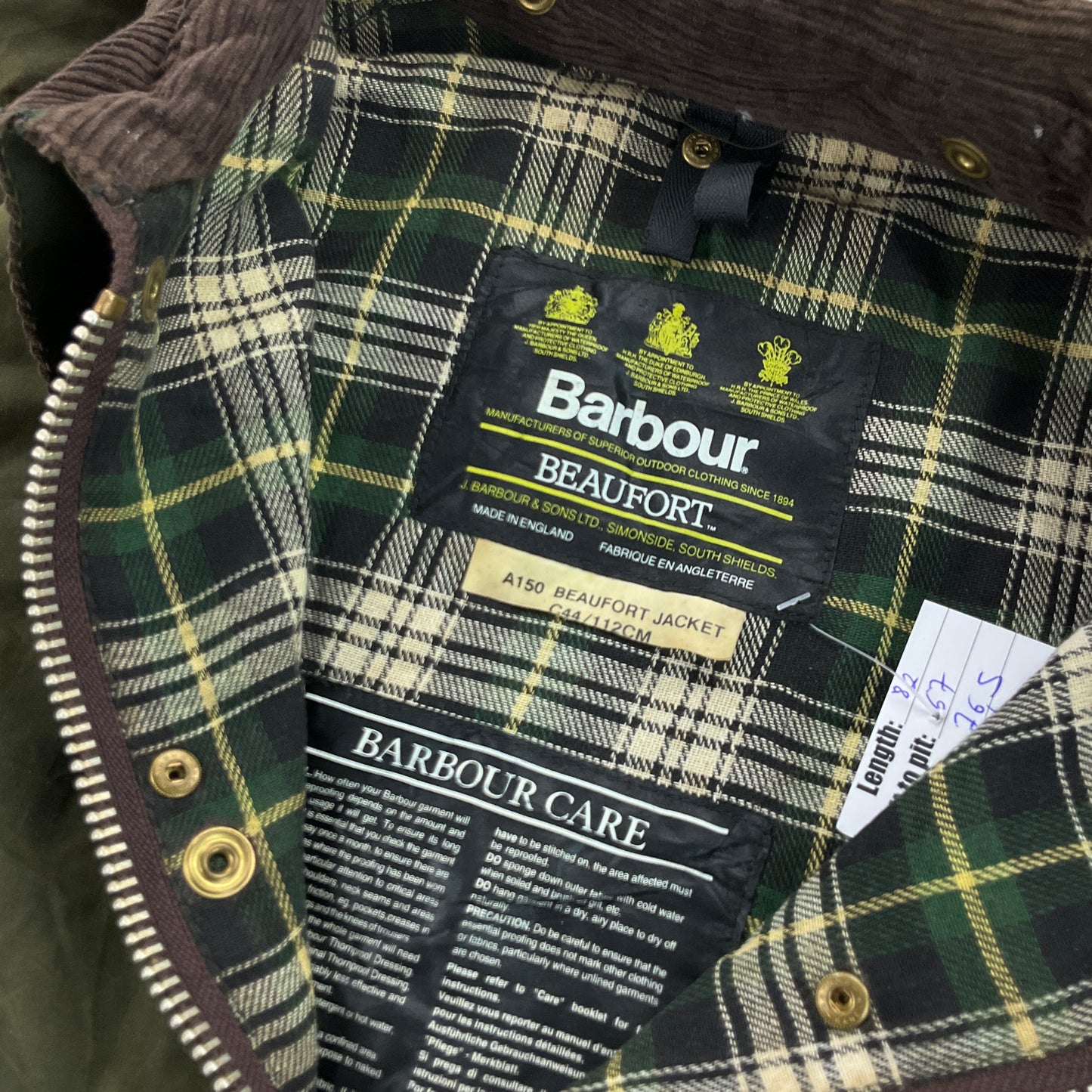 Barbour A150 Beaufort Wax Jacket - C44/112cm-BARBOUR-olesstore-vintage-secondhand-shop-austria-österreich