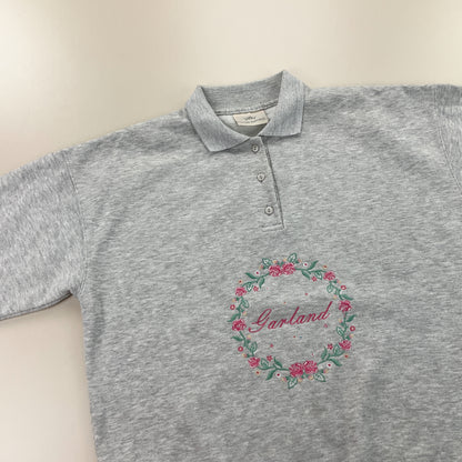 Vintage Roses Polo Sweatshirt - Medium-NATURE REPUBLIC-olesstore-vintage-secondhand-shop-austria-österreich