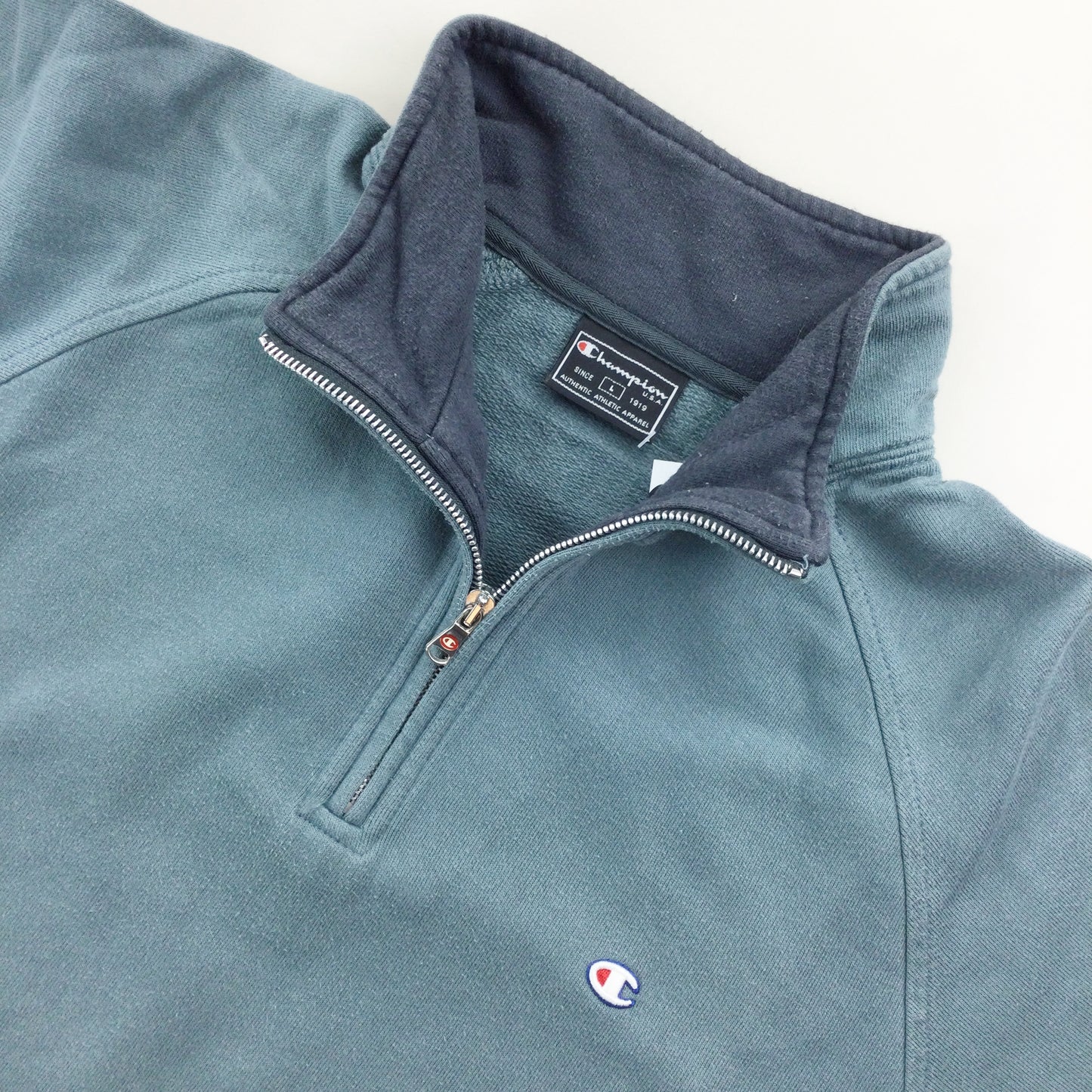 Champion 1/4 Zip Sweatshirt - Large-Champion-olesstore-vintage-secondhand-shop-austria-österreich