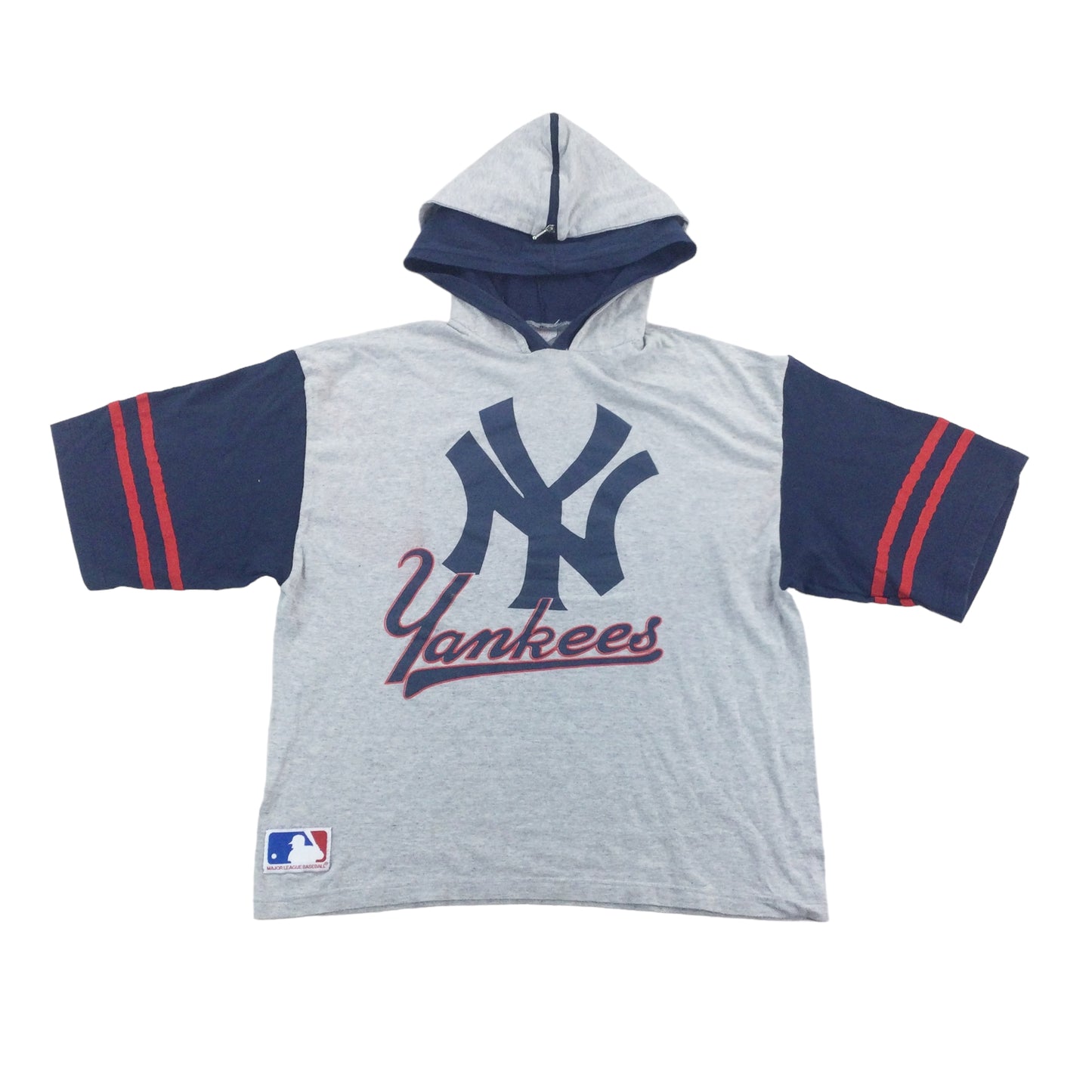 New York Yankees Hooded T-Shirt - Large-MLB-olesstore-vintage-secondhand-shop-austria-österreich