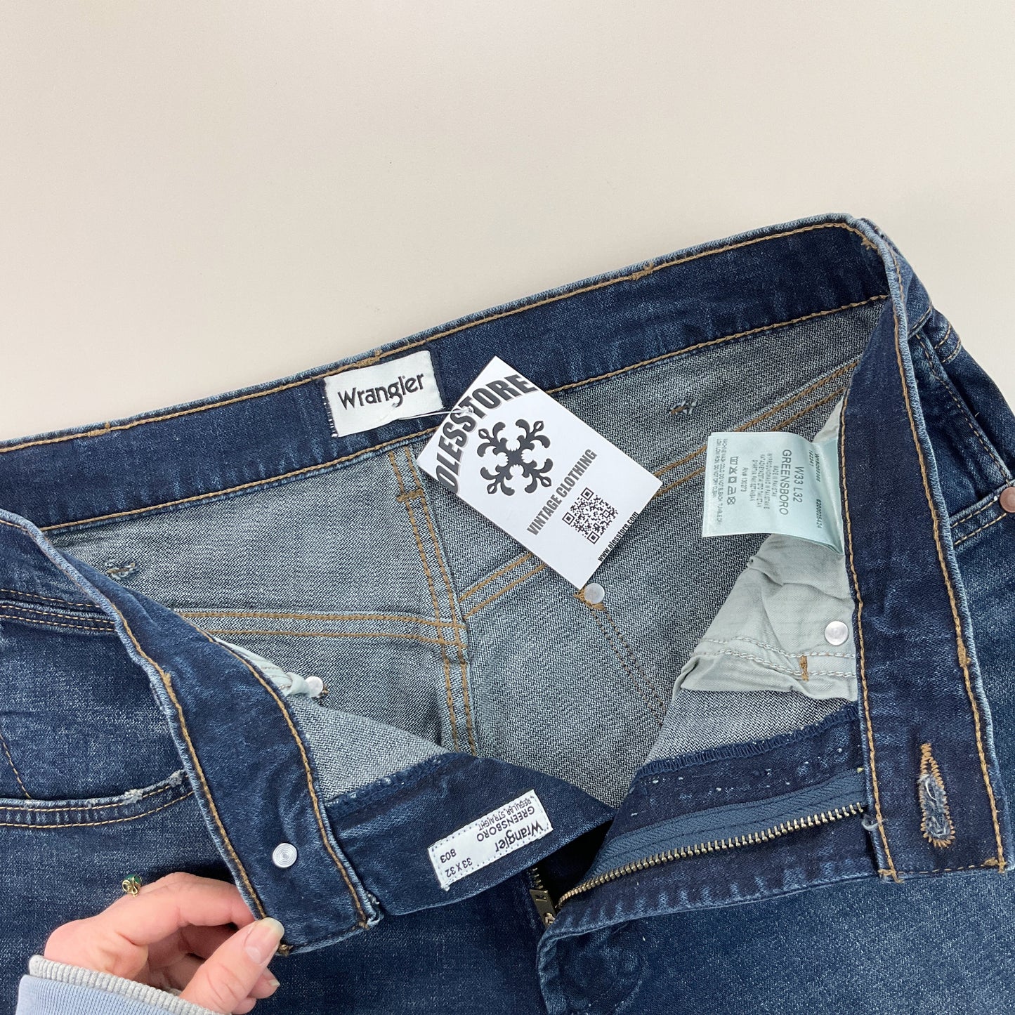 Wrangler Greensboro Denim Jeans - W33 L32-WRANGLER-olesstore-vintage-secondhand-shop-austria-österreich