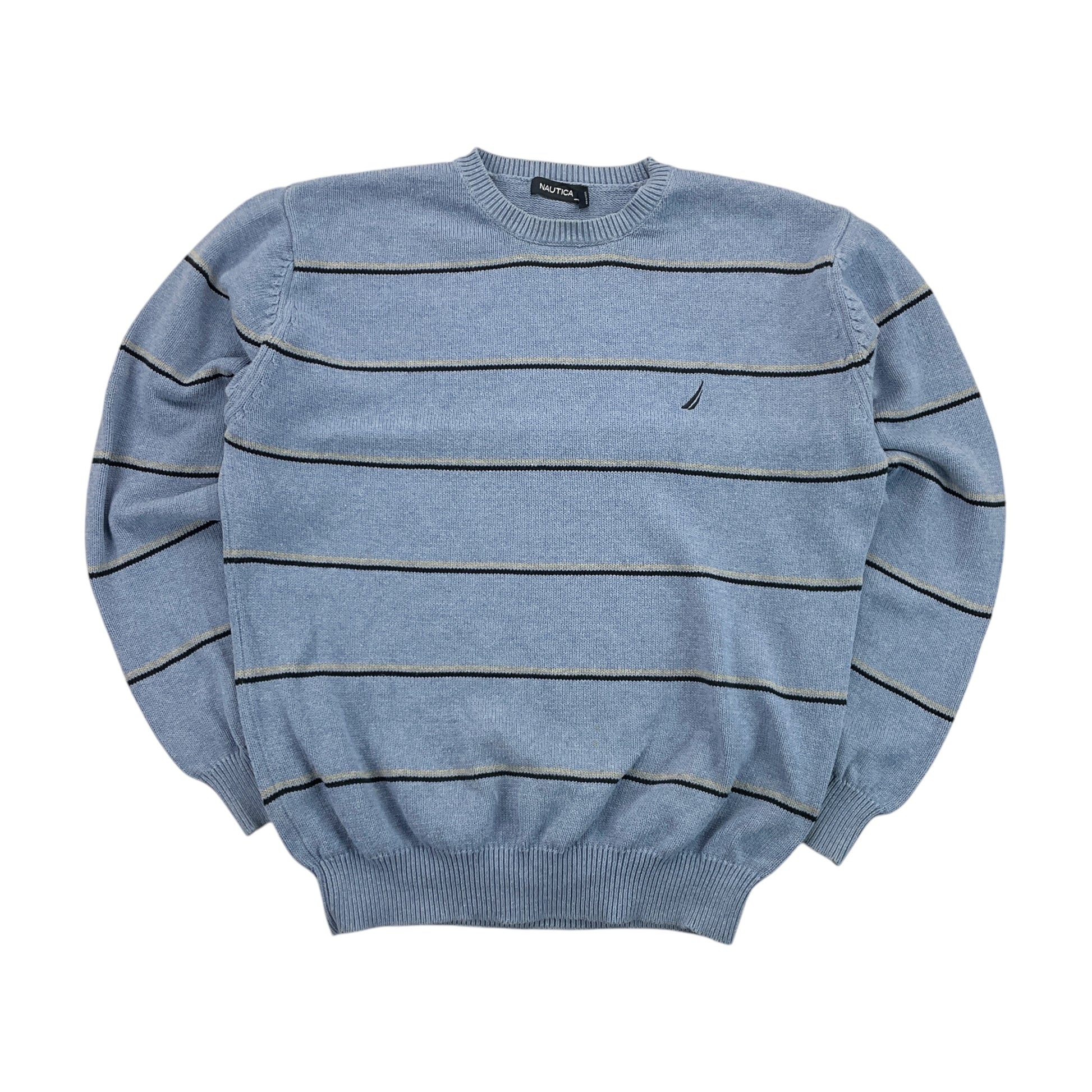 Nautica Striped Basic Sweatshirt - Large-NAUTICA-olesstore-vintage-secondhand-shop-austria-österreich