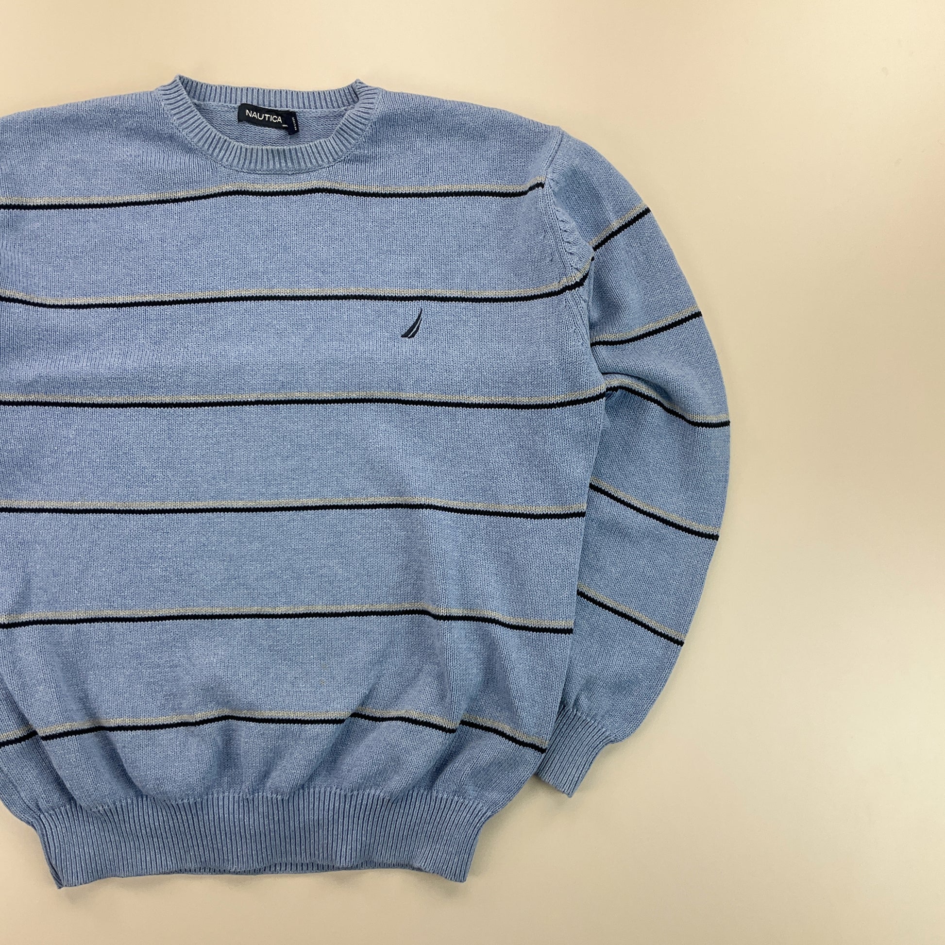 Nautica Striped Basic Sweatshirt - Large-NAUTICA-olesstore-vintage-secondhand-shop-austria-österreich