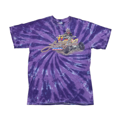 Tie Dye Racing T-Shirt - Medium-GILDAN-olesstore-vintage-secondhand-shop-austria-österreich