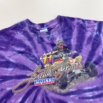 Tie Dye Racing T-Shirt - Medium-GILDAN-olesstore-vintage-secondhand-shop-austria-österreich