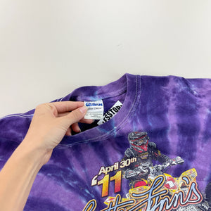 Tie Dye Racing T-Shirt - Medium-GILDAN-olesstore-vintage-secondhand-shop-austria-österreich