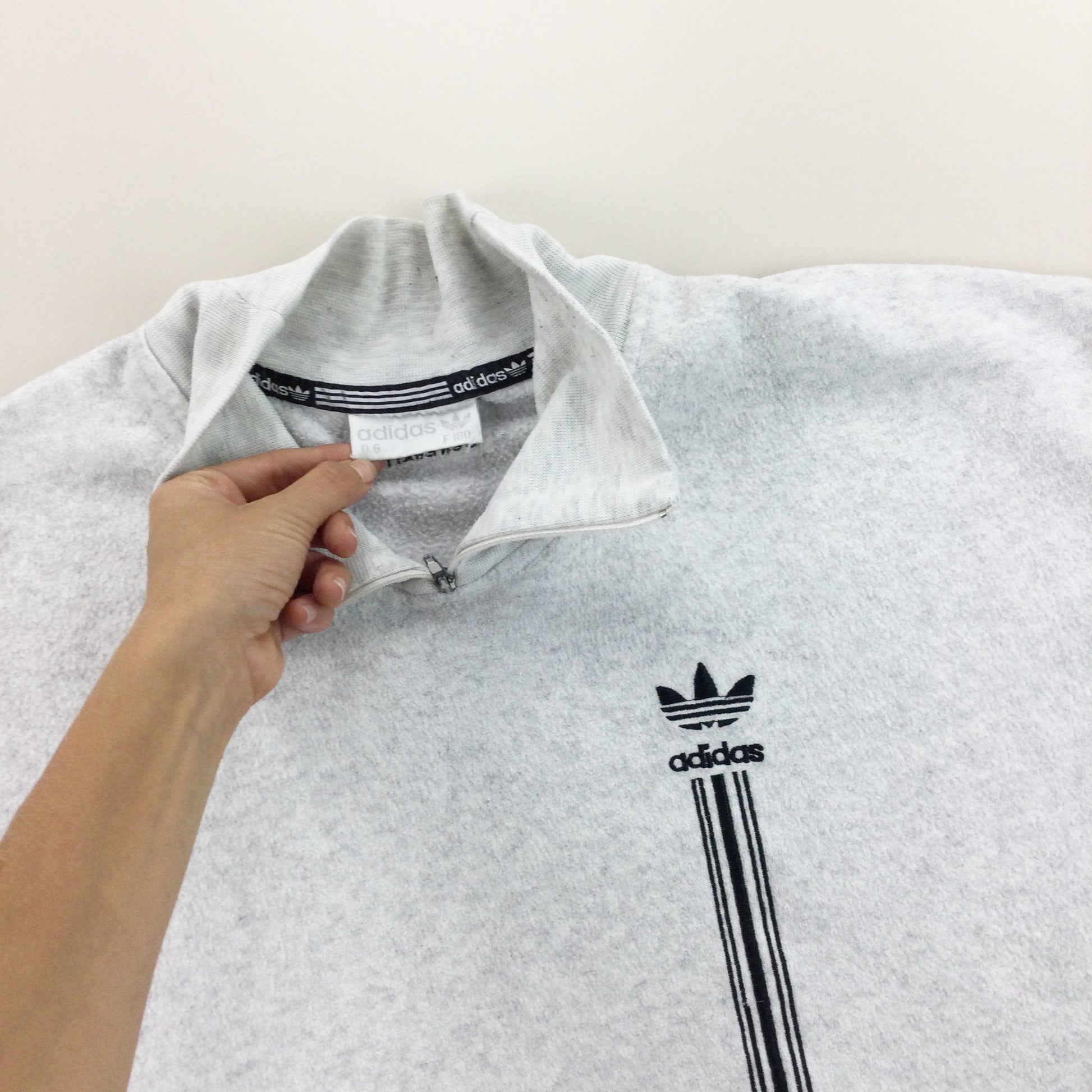 Adidas 1/4 Zip Sweatshirt - XL-Adidas-olesstore-vintage-secondhand-shop-austria-österreich