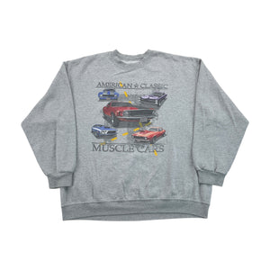 Muscle Cars Graphic Sweatshirt - XL-FRUIT OF THE LOOM-olesstore-vintage-secondhand-shop-austria-österreich