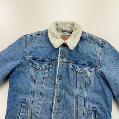 Levis Sherpa Fleece Denim Jacket - Medium-LEVI'S-olesstore-vintage-secondhand-shop-austria-österreich