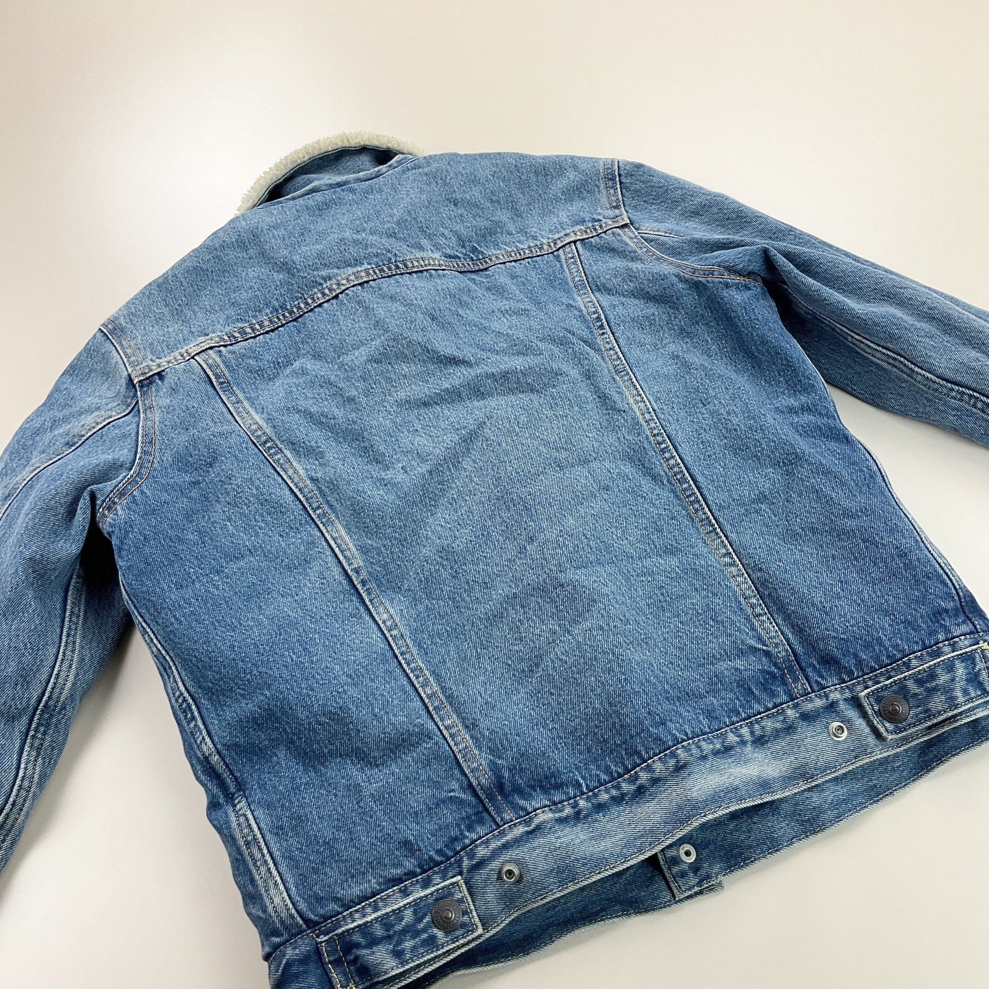 Levis Sherpa Fleece Denim Jacket - Medium-LEVI'S-olesstore-vintage-secondhand-shop-austria-österreich