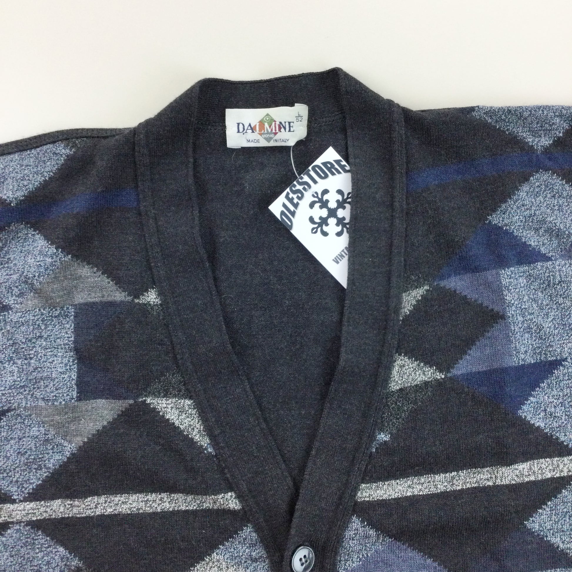 Dalmine Uomo 90s Wool Cardigan - Large-Dalmine-olesstore-vintage-secondhand-shop-austria-österreich