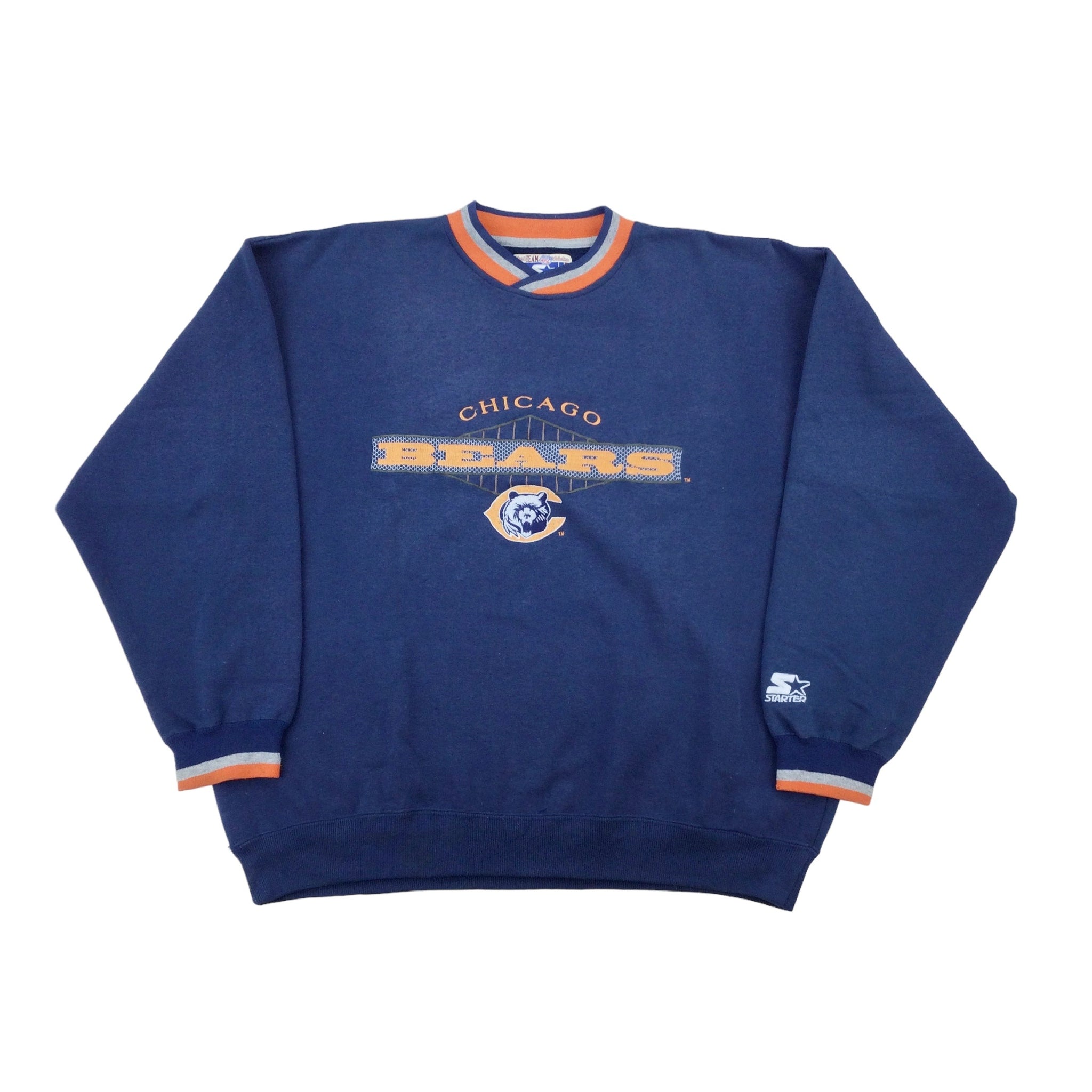 Vintage 90s Cotton Mix Colour-Block Navy Galt Sand Chicago Bears Sweatshirt  - XX-Large– Domno Vintage