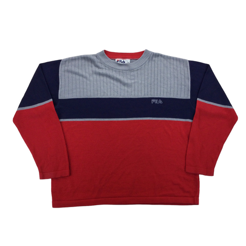 Fila 90s Knit Sweatshirt - Large-FILA-olesstore-vintage-secondhand-shop-austria-österreich