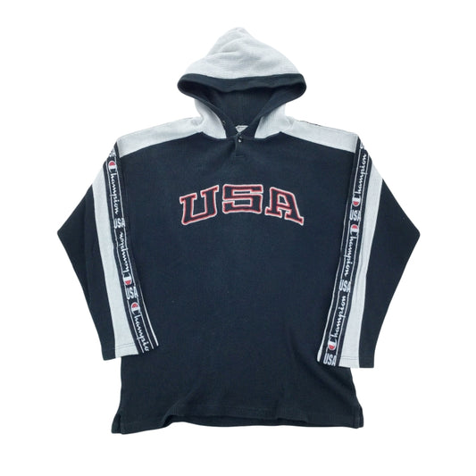 Champion USA 90s Spellout Hoodie - Large-Champion-olesstore-vintage-secondhand-shop-austria-österreich