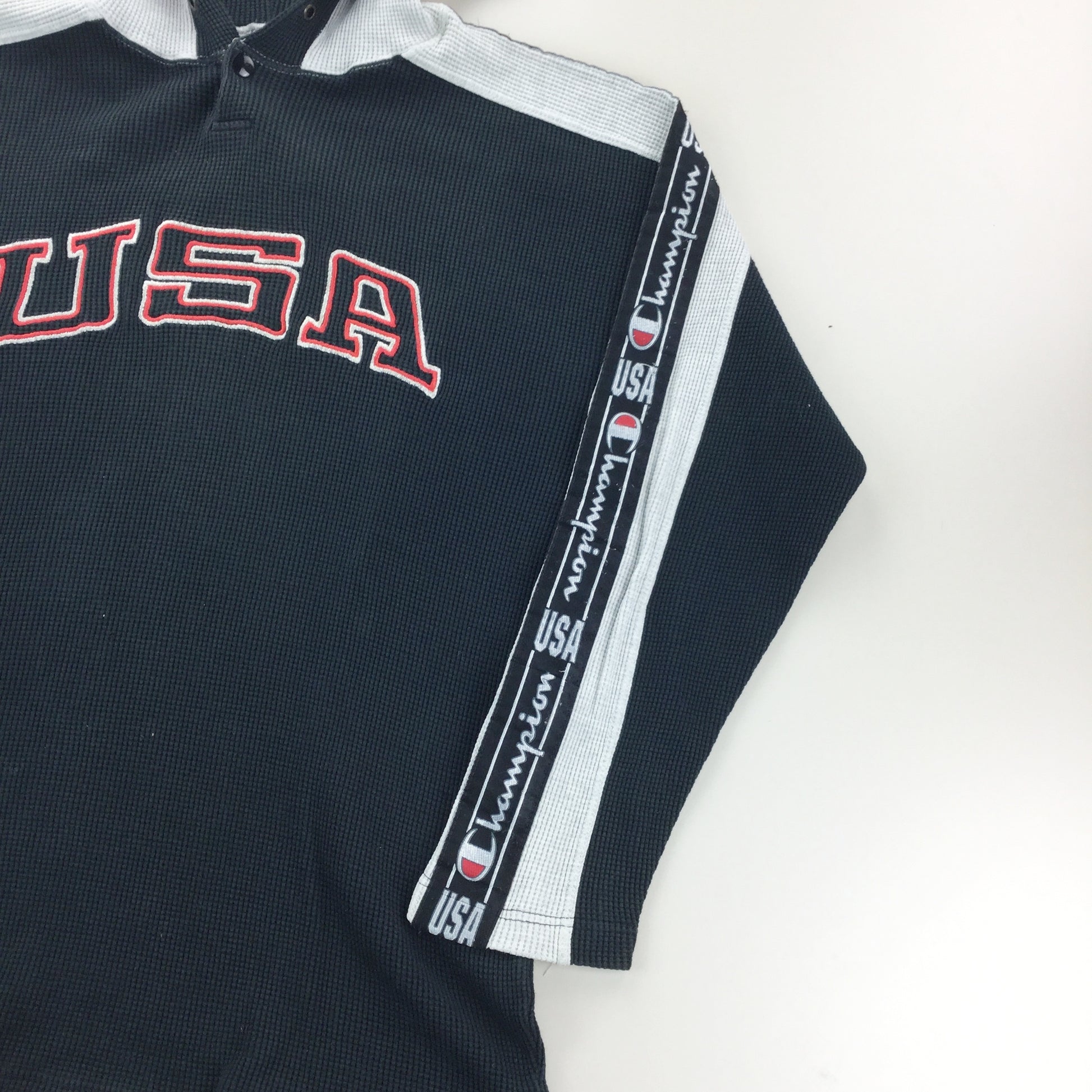 Champion USA 90s Spellout Hoodie - Large-olesstore-vintage-secondhand-shop-austria-österreich