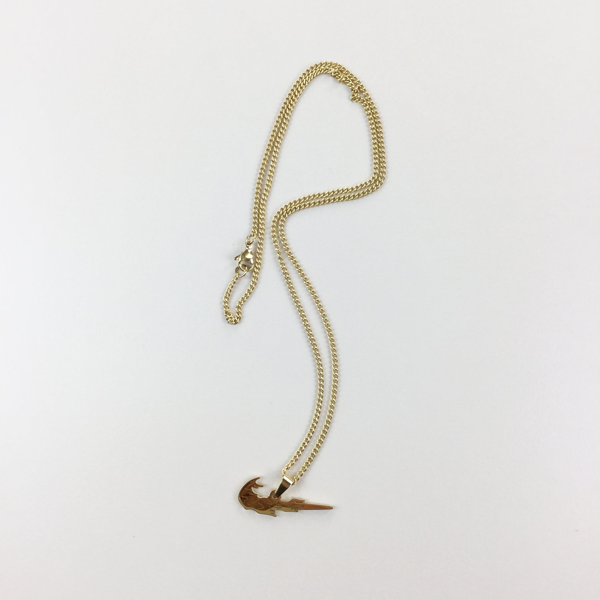 Nike Flames Swoosh Gold Necklace-olesstore-vintage-secondhand-shop-austria-österreich