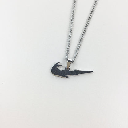 Nike Flames Swoosh Silver Necklace-olesstore-vintage-secondhand-shop-austria-österreich