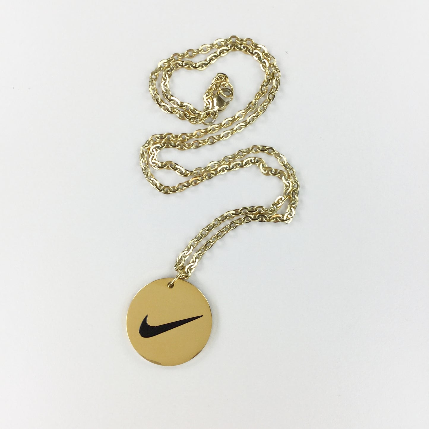 Nike Swoosh Simple Gold Necklace-olesstore-vintage-secondhand-shop-austria-österreich