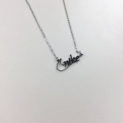 Nike Classic Cutout Silver Necklace-olesstore-vintage-secondhand-shop-austria-österreich