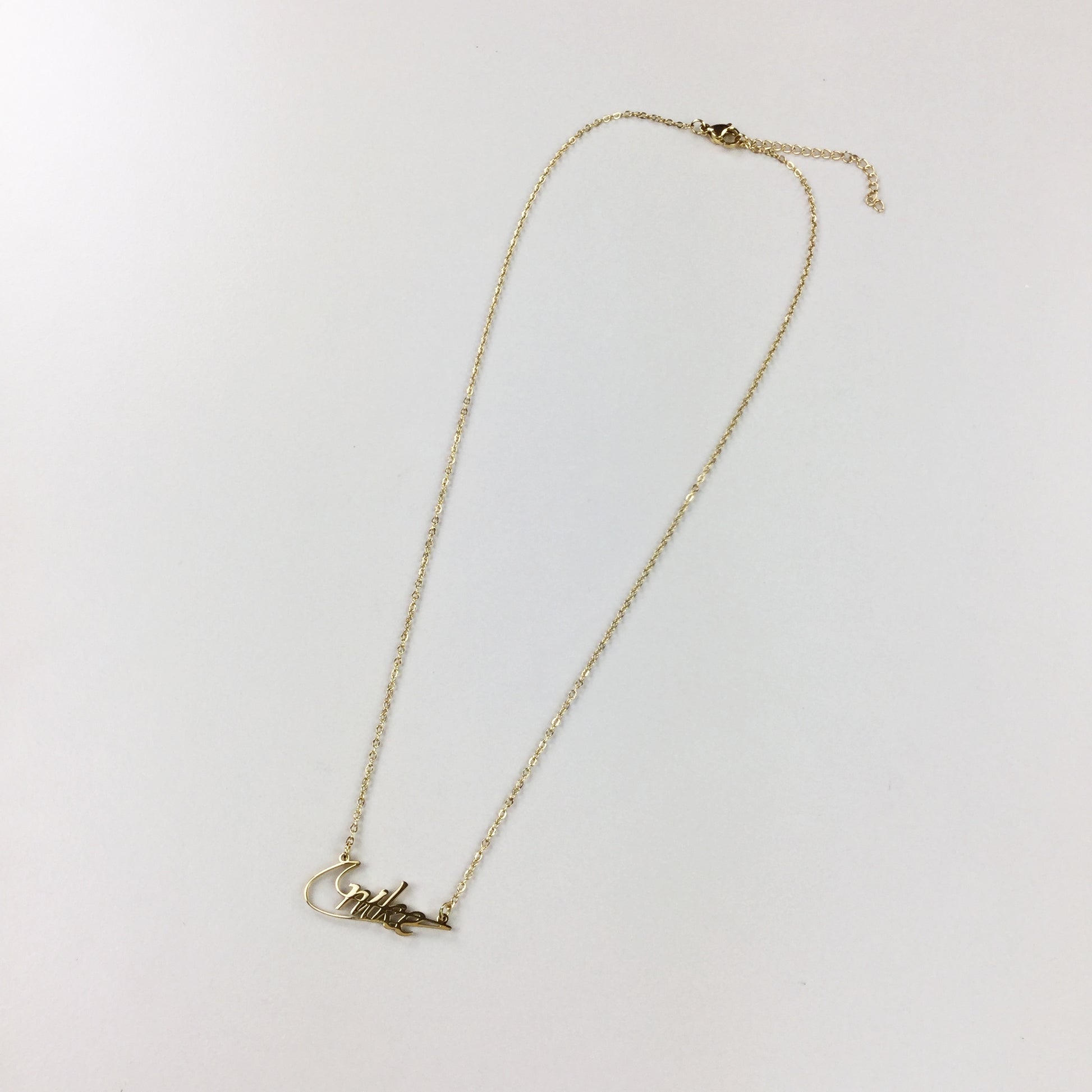 Nike Classic Cutout Gold Necklace-olesstore-vintage-secondhand-shop-austria-österreich