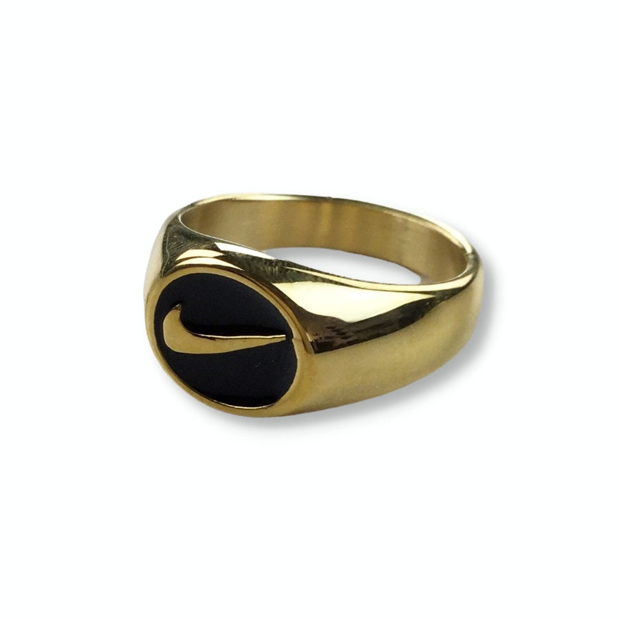 Nike Swoosh Ring Oval Gold-olesstore-vintage-secondhand-shop-austria-österreich